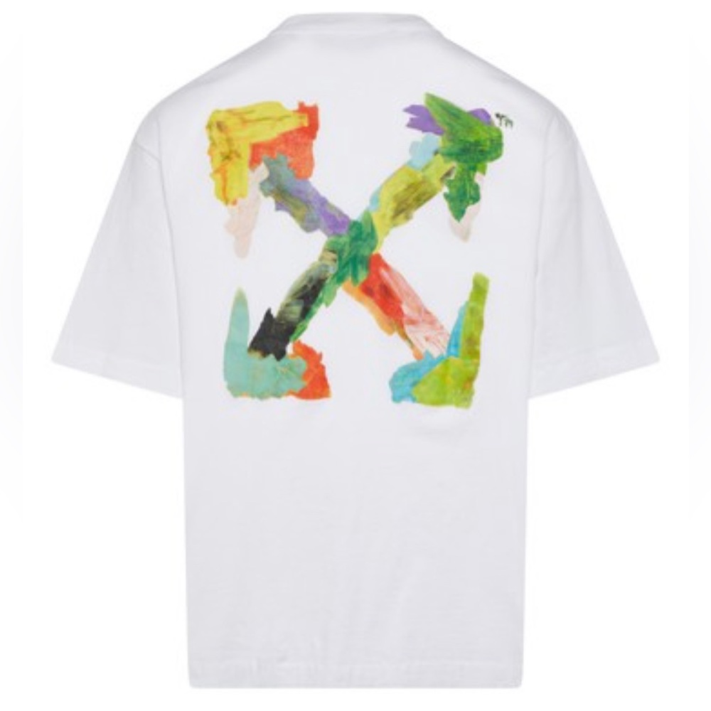 Off White Brush Arrow Oversize Skate Shirt in White size Small